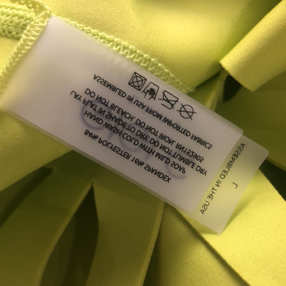 GIGI C bikini Scuba Neon Yellow Cutout One-Piece Swimsuit Size L - Picture 5 of 6